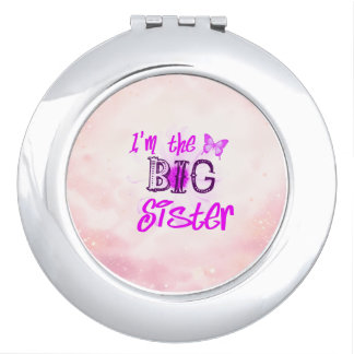 Cute Butterfly Big Sister Gift Compact Mirror