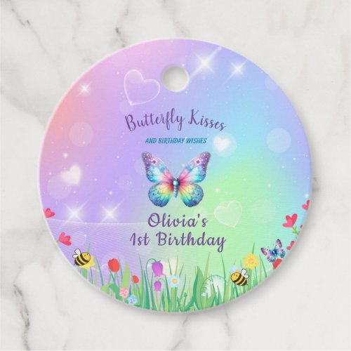 Cute Butterfly Birthday Gift Tags