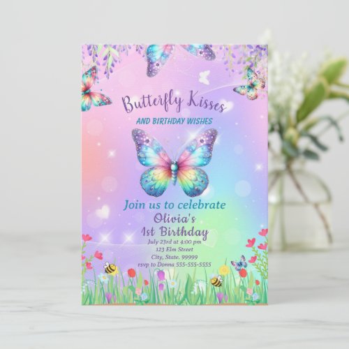 Cute Butterfly Birthday Invitation for Girl