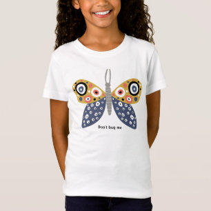 Cute butterfly blue yellow dot stripe don't bug me T-Shirt