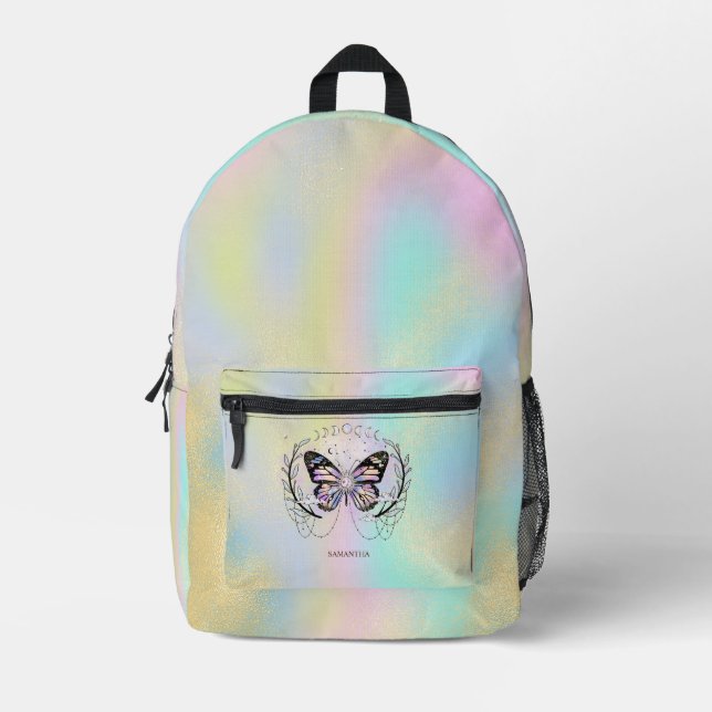 Cute Butterfly Colorful Printed Backpack (Front)