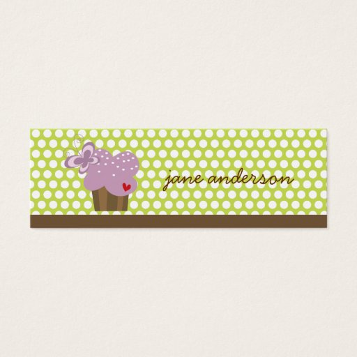 Customizable Whimsical Cupcakes Tree Butterflies Sweet Birthday Business Card