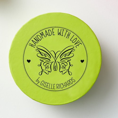 Cute Butterfly Custom Handmade with love   Rubber Stamp