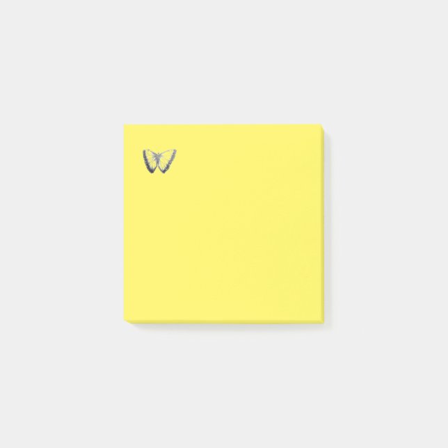 Cute Butterfly design bright yellow  Notes (Front)