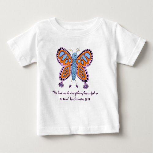 Cute Butterfly design Ecclesiastes bible verse Baby T_Shirt
