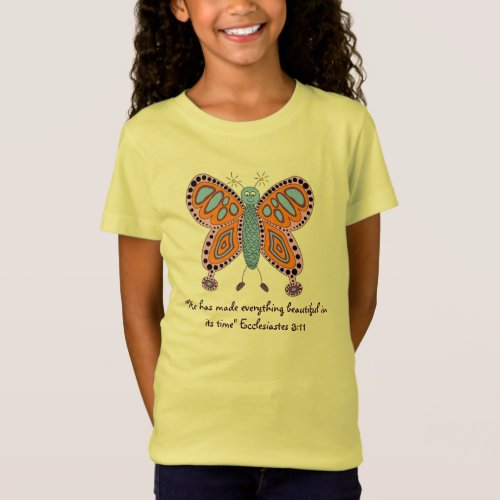 Cute Butterfly design Ecclesiastes bible verse T_Shirt