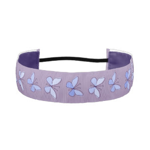 Cute Butterfly Doodle Violet Athletic Headband