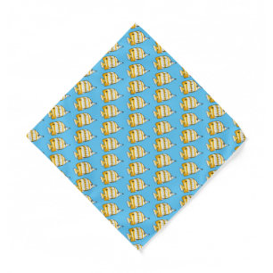 Cute butterfly fish cartoon illustration bandana