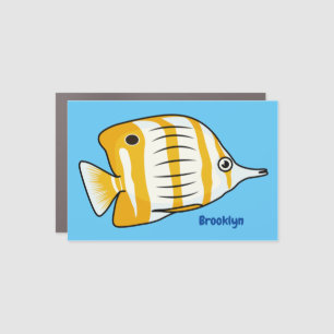 Cute butterfly fish cartoon illustration car magnet