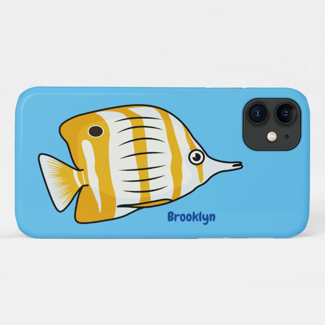 Cute butterfly fish cartoon illustration  Case-Mate iPhone case (Back (Horizontal))
