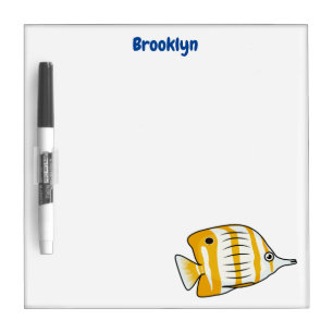 Cute butterfly fish cartoon illustration dry erase board
