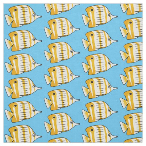 Cute butterfly fish cartoon illustration fabric
