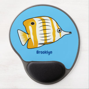 Cute butterfly fish cartoon illustration gel mouse pad