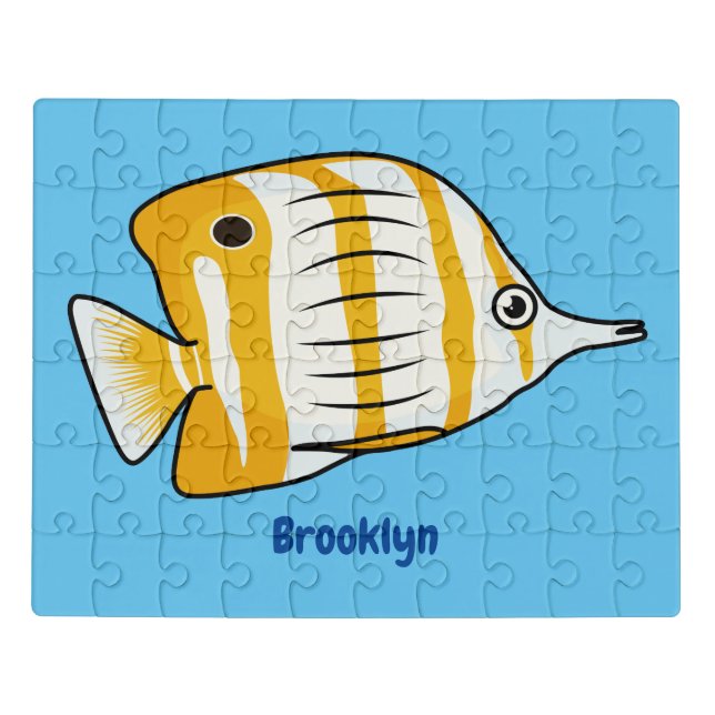 Cute butterfly fish cartoon illustration jigsaw puzzle (Puzzle Horizontal)