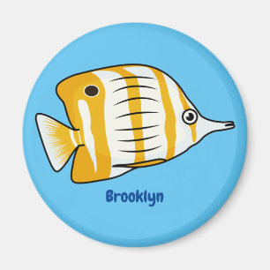 Cute butterfly fish cartoon illustration magnet