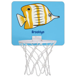 Cute butterfly fish cartoon illustration mini basketball hoop
