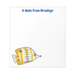 Cute butterfly fish cartoon illustration  notepad