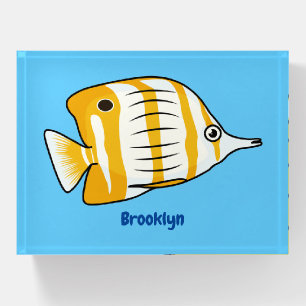 Cute butterfly fish cartoon illustration paperweight