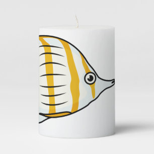 Cute butterfly fish cartoon illustration pillar candle