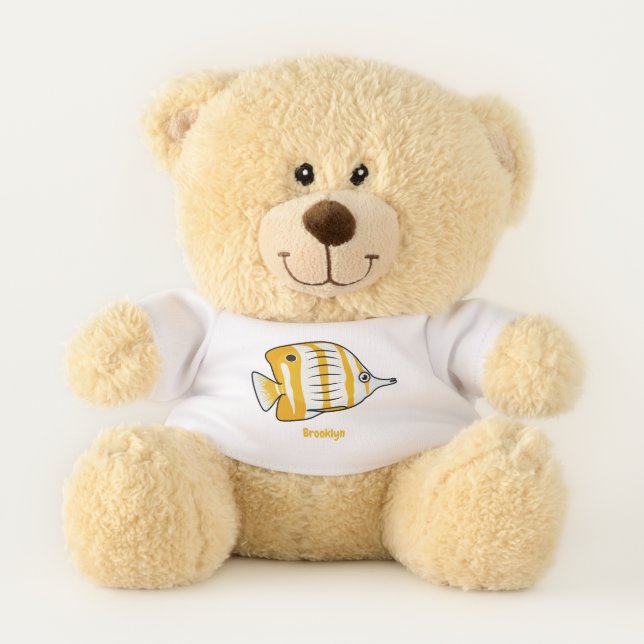 Cute butterfly fish cartoon illustration teddy bear (Front)