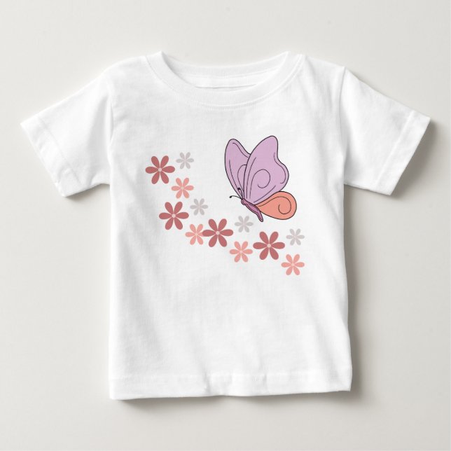 Cute butterfly floral art baby T-Shirt (Front)