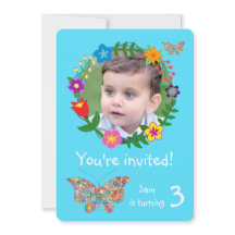 Cute Butterfly Flowers Boys Birthday Party