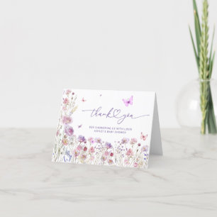 Cute Butterfly Garden Baby Shower Thank You Card