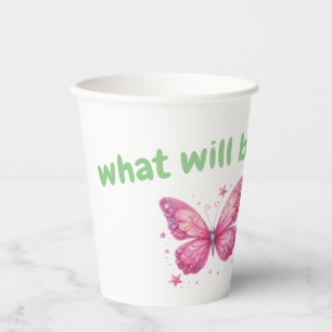 cute butterfly Gender Reveal Party garden Paper Cups
