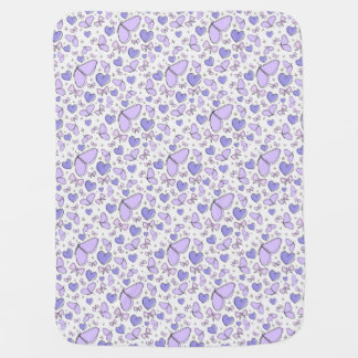 "Cute Butterfly Hand-Drawn Purple Doodle" Baby Blanket