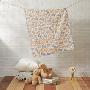 Cute butterfly in a flower garden orange gray baby blanket