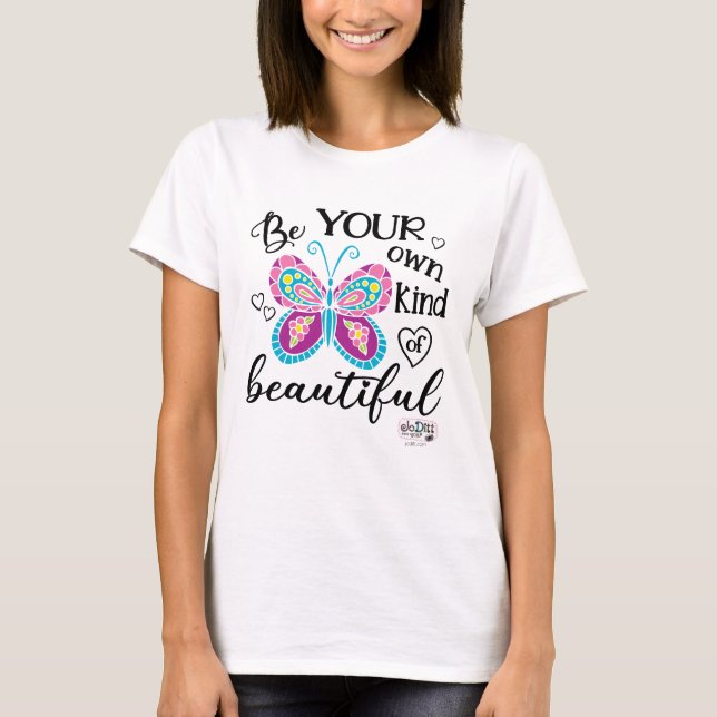 Cute Butterfly Inspirational Quote Girly Whimsical T-Shirt (Front)