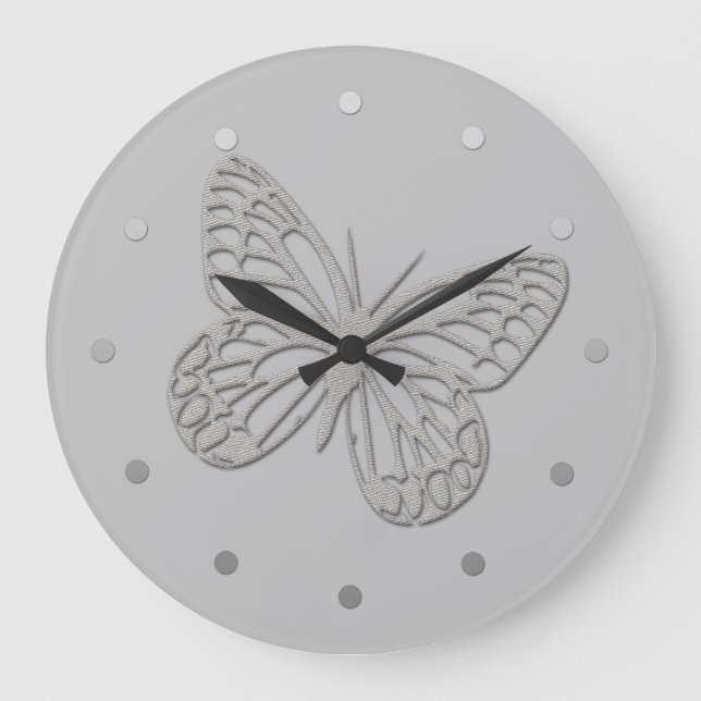 Cute Butterfly Large Clock (Front)