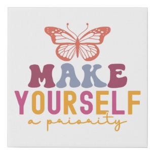 Cute Butterfly Mental Health Inspirational Design Faux Canvas Print