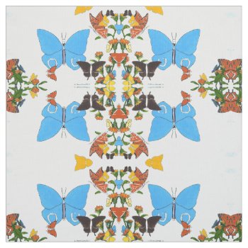 Cute Butterfly Mirrored Collage Pima Cotton Fabric by ScrdBlueCollectibles at Zazzle