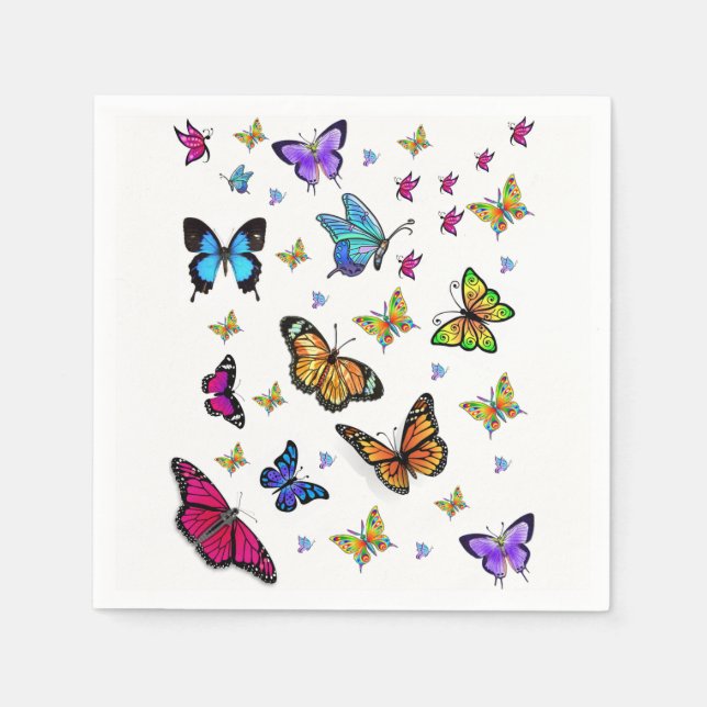 Cute Butterfly Paper Napkins (Front)