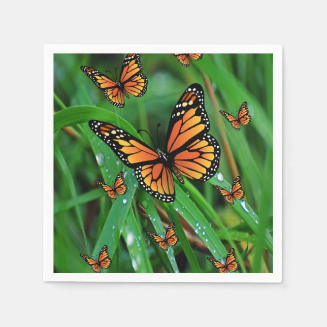 Cute Butterfly Paper Napkins (Front)