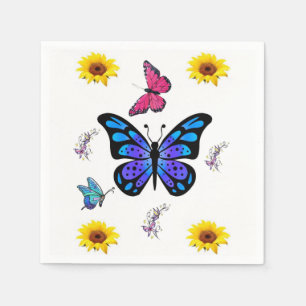 Cute Butterfly Paper Napkins