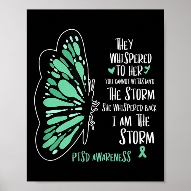 Cute Butterfly Ptsd Depression Prevention Us Army  Poster (Front)