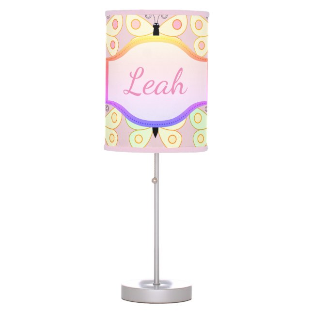 Cute Butterfly Table Lamp with Your Name (Front)