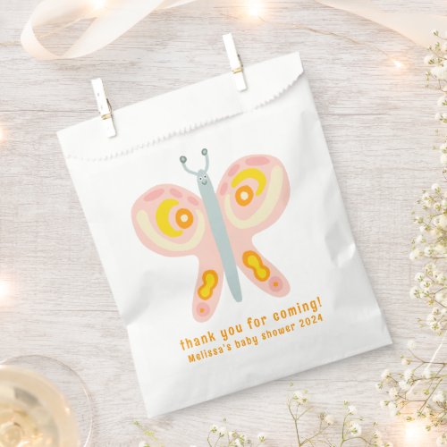 Cute Butterfly Thank You CUSTOM Baby Shower Favor Bag