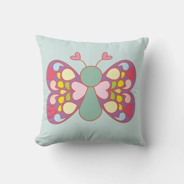 Cute butterfly throw pillow (Front)