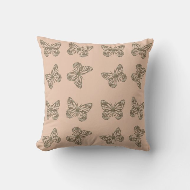 Cute Butterfly Throw Pillow (Front)