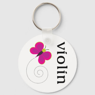 Cute Butterfly Violin Keychain