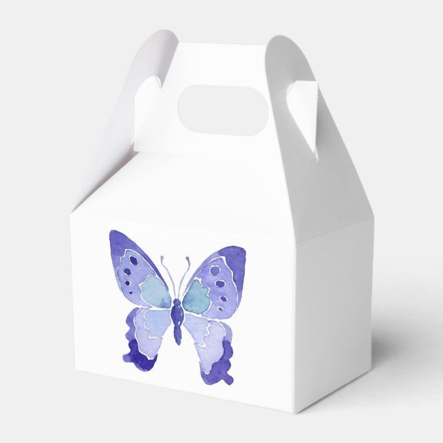 Cute Butterfly Watercolor Butterflies Wedding Favor Boxes (Front Side)
