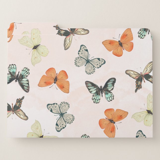 Cute Butterly Pattern File Folders (Front Left)