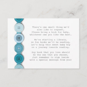 Cute Button Baby Shower Insert Card