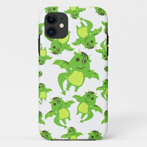 Cute Button Eyed Zombie Dragon iPhone 11 Case