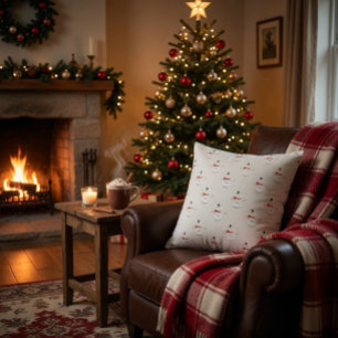 Cute Button Snowmen Grey  Throw Pillow