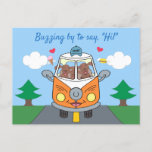 Cute Buzby The Bus And Dachshund Family Hello  Pos Postcard
