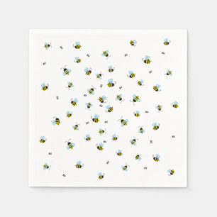 Cute Buzzing Bees Beneficial Garden Insects Napkins